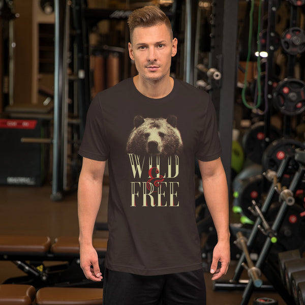 Wild and Free Short-Sleeve Unisex Brown T-Shirt